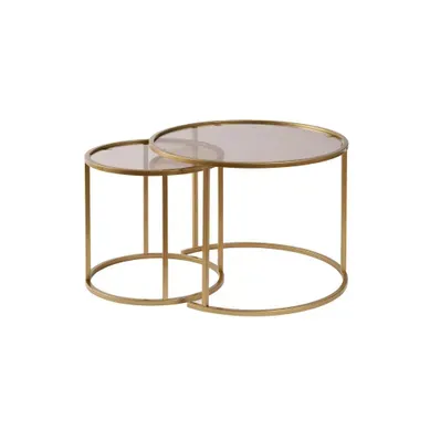 Ensemble De Tables Basses En Métal "aurum" - 42 X 42 X 39 Cm - Or Bronze