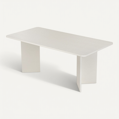 Table À Manger En Bois "linza" 180 X 90 X 75 Cm - Blanc De Bois