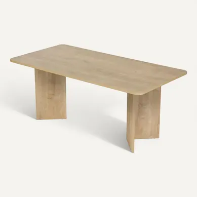 Table À Manger En Bois "linza" 180 X 90 X 75 Cm - Chêne À Miel