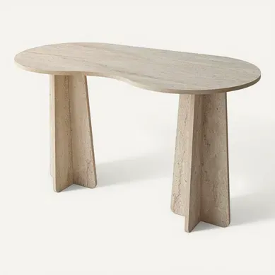 Bureau En Bois "infini" 120 X 60 X 75 Cm - Travertin Bureau En Bois "infini" 120 X 60 X 75 Cm - Travertin