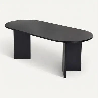 Table À Manger En Bois "sabella" 200 X 90 X 75 Cm - Bois Noir