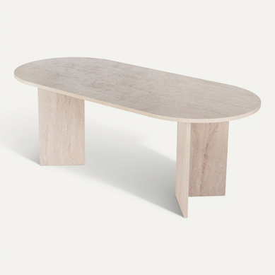 Table À Manger En Bois "sabella" 200 X 90 X 75 Cm - Travertin