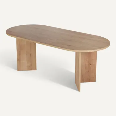 Table À Manger En Bois "sabella" 200 X 90 X 75 Cm - Chêne Saphir