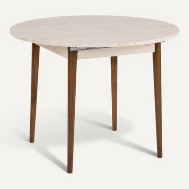 Table à Manger Extensible En Bois "viona" 100 X 100 X 75 Cm - Travertin Table à Manger Extensible En Bois "viona" 100 X 100 X 75 Cm - Travertin