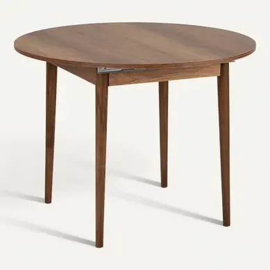 Table À Manger Extensible En Bois "viona" 100 X 100 X 75 Cm - Barok Walnut