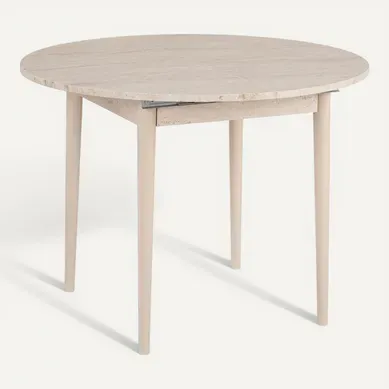 Table À Manger Extensible En Bois "viona" 100 X 100 X 75 Cm - Travertin