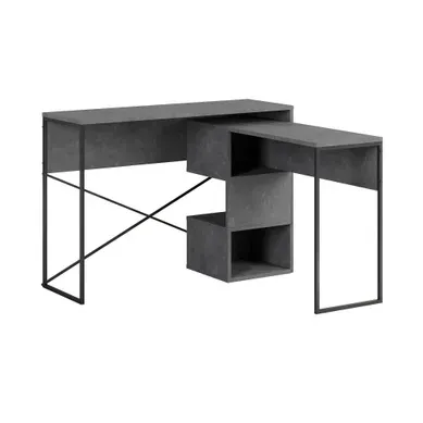 Bureau Modulable En Bois "badau" - 110 X 102 X 77 Cm - Gris Bureau Modulable En Bois "badau" - 110 X 102 X 77 Cm - Gris