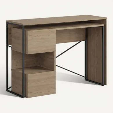 Bureau Modulable En Bois "badau" - 110 X 102 X 77 Cm - Marron Bureau Modulable En Bois "badau" - 110 X 102 X 77 Cm - Marron