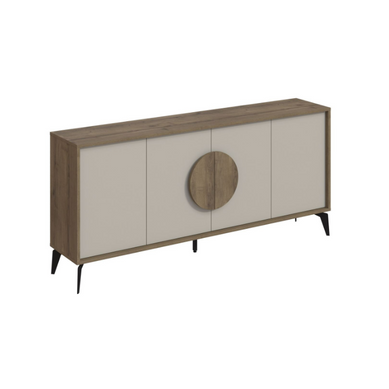 Buffet En Bois "gora Wide" - 180 X 36 X 82 Cm - Crème