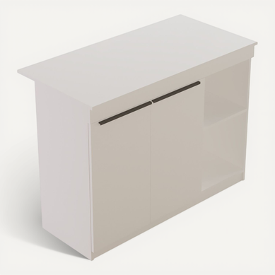 Table De Cuisine En Bois "orlando" - 120 X 60 X 88 Cm - Blanc