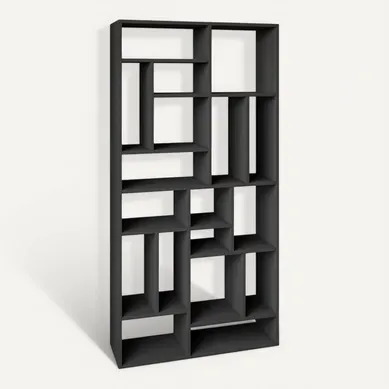 Bibliothèque En Bois "nicola" - 90 X 30 X 180 Cm - Gris Anthracite Bibliothèque En Bois "nicola" - 90 X 30 X 180 Cm - Gris Anthracite