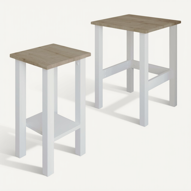 Lot De 2 Tables D'appoint En Bois "gina 2" - 45 X 45 X 60 Cm - Beige Lot De 2 Tables D'appoint En Bois "gina 2" - 45 X 45 X 60 Cm - Beige