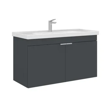 Meuble Vasque "desna 100" - 100 X 45 X 58 Cm - Matte Anthracite Meuble Vasque "desna 100" - 100 X 45 X 58 Cm - Matte Anthracite