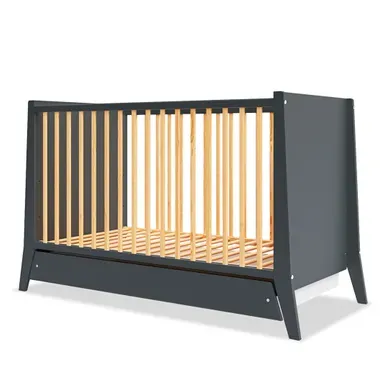 Lit Bébé évolutif Avec Tiroir Timeo 60x120 Cm (matelas Non Inclus) - Gris et Bois Lit Bébé évolutif Avec Tiroir Timeo 60x120 Cm (matelas Non Inclus) - Gris et Bois