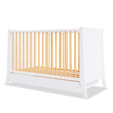 Lit Bébé évolutif Avec Tiroir Timeo 60x120 Cm (matelas Non Inclus) - Blanc et Bois Lit Bébé évolutif Avec Tiroir Timeo 60x120 Cm (matelas Non Inclus) - Blanc et Bois