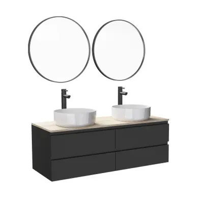 Ensemble Meuble Double Vasque Sorrento 120cm + Robinet + Miroir