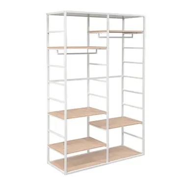 Portant Scala Bois Métal Blanc 120x180cm Penderie étagères Portant Scala Bois Métal Blanc 120x180cm Penderie étagères