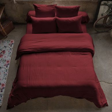 Housse De Couette 220x240 Cm En Gaze De Coton Lie De Vin Housse De Couette 220x240 Cm En Gaze De Coton Lie De Vin