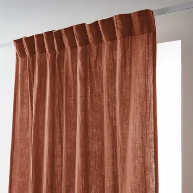 Rideau Galon Fronceur 140x240 Cm Gaze De Coton Terracotta Rideau Galon Fronceur 140x240 Cm Gaze De Coton Terracotta