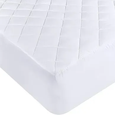Protège Matelas 160x200 Cm Polyester Matelasse - Respirant Blanc Protège Matelas 160x200 Cm Polyester Matelasse - Respirant Blanc
