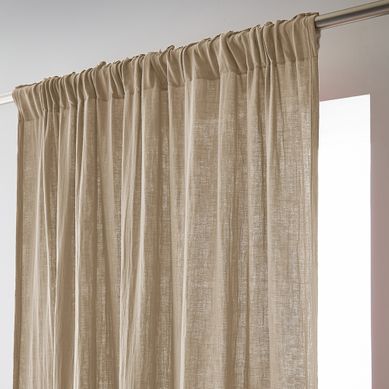Rideau Galon Fronceur 140x240 Cm Gaze De Coton Terra Ficelle