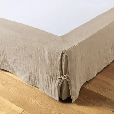 Cache Sommier 160x200 Cm Gaze De Coton Terra Ficelle