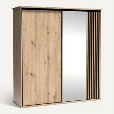 Grande Armoire Avec Miroir - L.199 X H.216 X P.60 Cm - Kavi