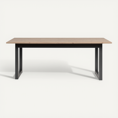 Table À Manger Extensible 8 À 10 Personnes Effet Chêne Et Anthracite 200/240 Cm - Nora