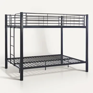 Lit Superposé 4 Places Métal Noir 2x140x190 Cm Sommier Inclus Colosse