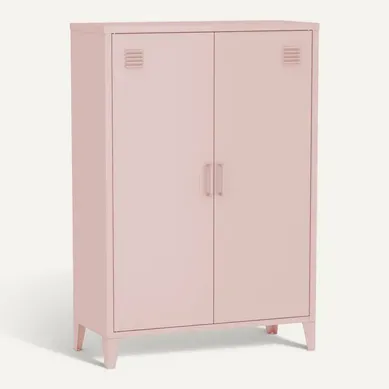 Commode/armoire En Métal Rose. 2 Espaces De Rangement. Casiers Commode/armoire En Métal Rose. 2 Espaces De Rangement. Casiers