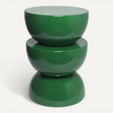 Table D'appoint. Bout De Canapé. Table De Chevet En Métal Effet Glossy Vert Foncé Coumba. D.32 X H