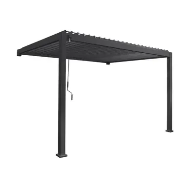 Pergola Bioclimatique Aluminium Anthracite Adossée Lames Orientables 4x3m Triomphe