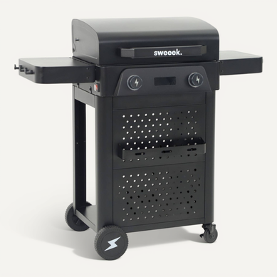 Barbecue électrique Acier émaillé 2 Brûleurs 2300 W. 2 Tablettes. Thermomètre. écran De Contrôle - Barbecue électrique Acier émaillé 2 Brûleurs 2300 W. 2 Tablettes. Thermomètre. écran De Contrôle -