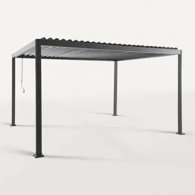 Pergola Bioclimatique Anthracite Aluminium Et Acier Lames Orientables 4x3m - Imperial