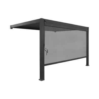 Pergola Bioclimatique Aluminium Adossée 4x3m + 1 Store 4m Anthracite Triomphe