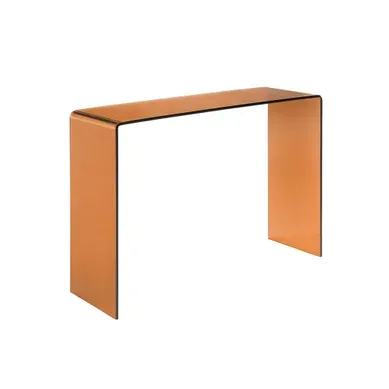 Console Rectangulaire En Verre Trempé 110cm Ambre - Glintz Console Rectangulaire En Verre Trempé 110cm Ambre - Glintz