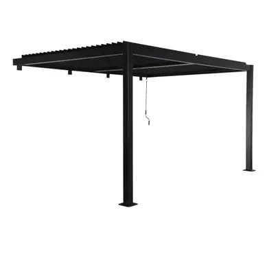 Pergola Bioclimatique Aluminium Adossée Lames Orientables 4x3m Noir Palace Pergola Bioclimatique Aluminium Adossée Lames Orientables 4x3m Noir Palace