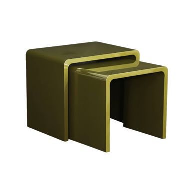 Lot De 2 Tables Gigognes Finition Glossy Kaki - Nola