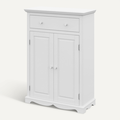 Buffet Le Parisien Charme Blanc 2 Portes 1 Tiroir 2 Tablettes 94 X 134 X 42 Cm