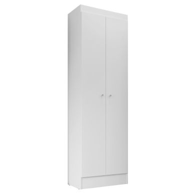 Armoire Multifonctions Blanche 2 Portes 5 Niches L 55 H 180 P 35 Cm