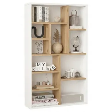 Etagère Séparateur De Pièce Design Chêne Et Blanc L 90 H 123.6 P 22 Cm