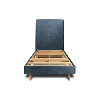 Lit 90x200cm Avec Tête De Lit Tapissier Bouclette Et Sommier Kit Bleu
