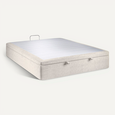 Sommier Coffre Tissu Beige Clair 180x200 H39cm