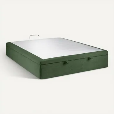 Sommier Coffre Tissu Vert 160x200 H39cm Sommier Coffre Tissu Vert 160x200 H39cm