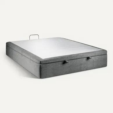 Sommier Coffre Tissu Gris Anthracite 200x200 H39cm