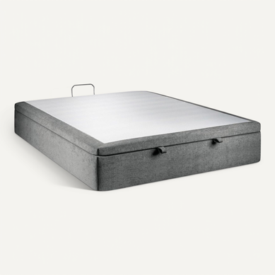 Sommier Coffre Tissu Gris Anthracite 180x200 H39cm