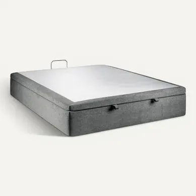 Sommier Coffre Tissu Gris Anthracite 140x200 H39cm