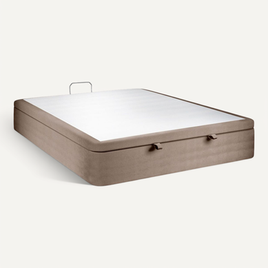 Sommier Coffre Velours Taupe 200x200 H39cm
