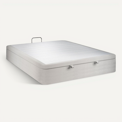 Sommier Coffre Velours Gris Clair 160x200 H39cm