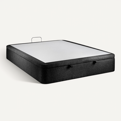 Sommier Coffre Bouclette Noir 200x200 H39cm